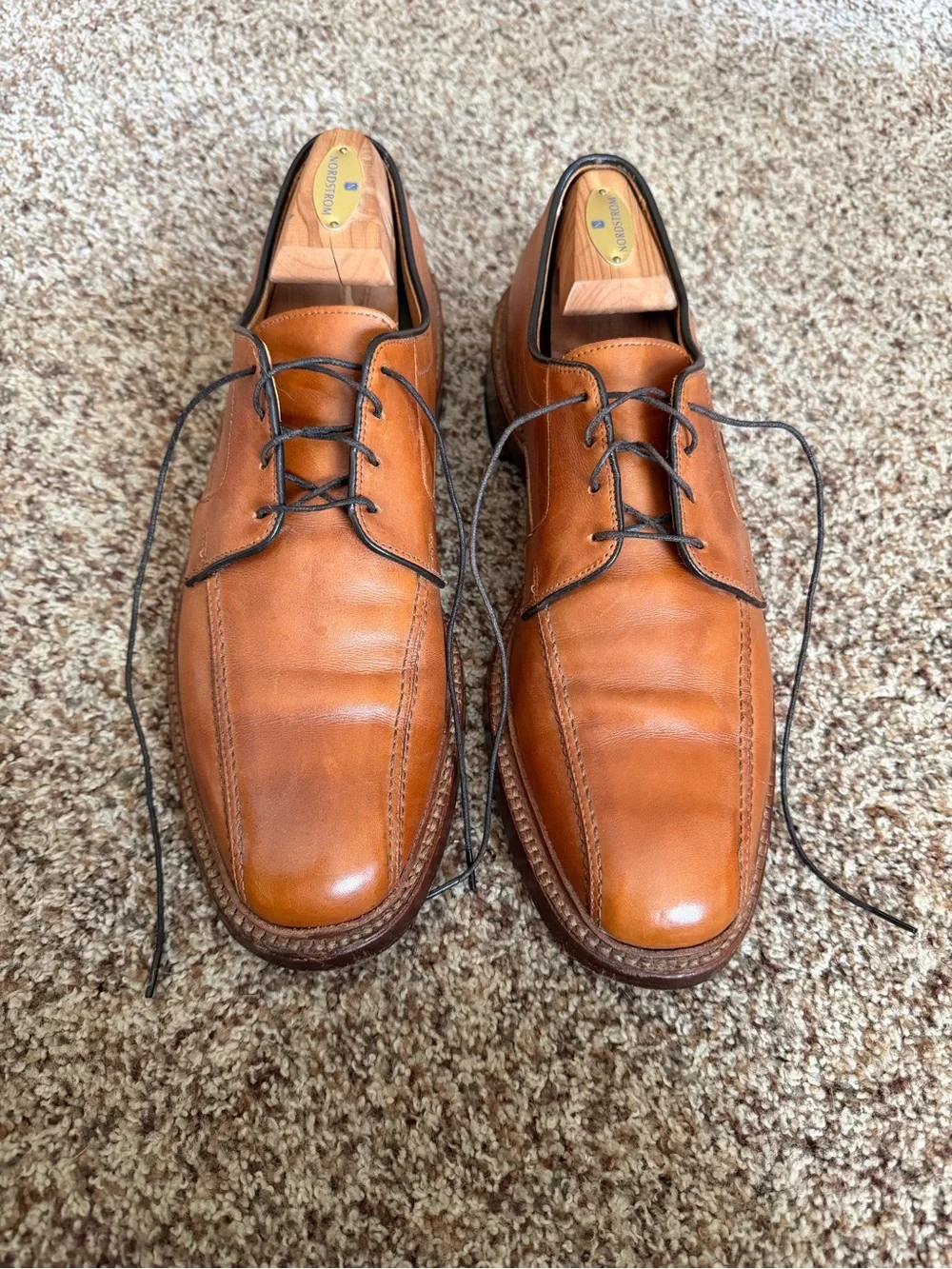 2004 Allen Edmonds Men’s Leather Hillcrest Oxford Shoe Up Cognac Brown Sz 11 AAA